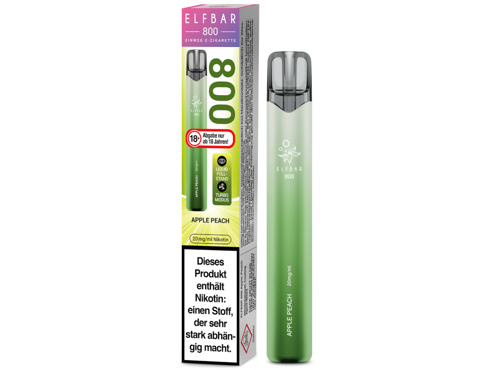 [IC-EBEWE820-AP] Elfbar 800 Einweg E-Zigarette - Apple Peach - 20 mg/ml
