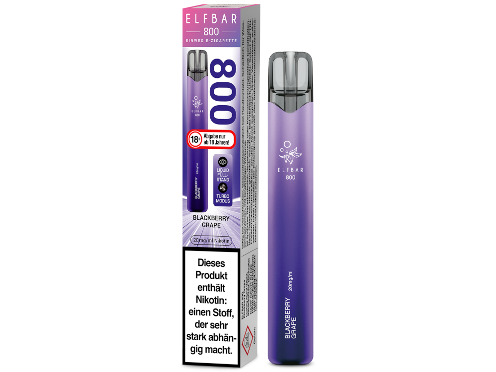 [IC-EBEWE820-BG] Elfbar 800 Einweg E-Zigarette - Blackberry Grape - 20 mg/ml