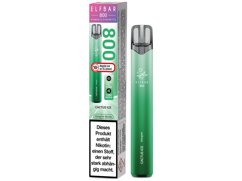 [IC-EBEWE820-CS] Elfbar 800 Einweg E-Zigarette - Cactus Ice - 20 mg/ml