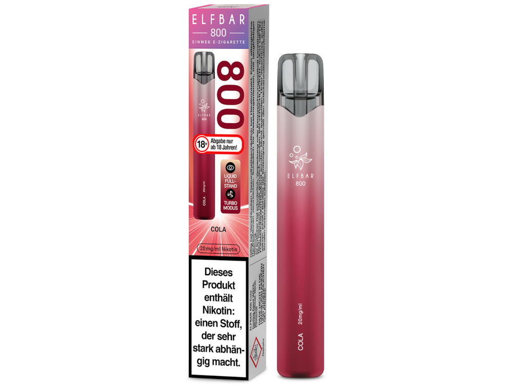 [IC-EBEWE820-CO] Elfbar 800 Einweg E-Zigarette - Cola - 20 mg/ml