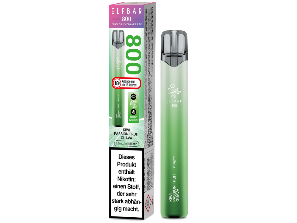 Elfbar 800 Einweg E-Zigarette - Kiwi Passion Fruit Guava - 20 mg/ml