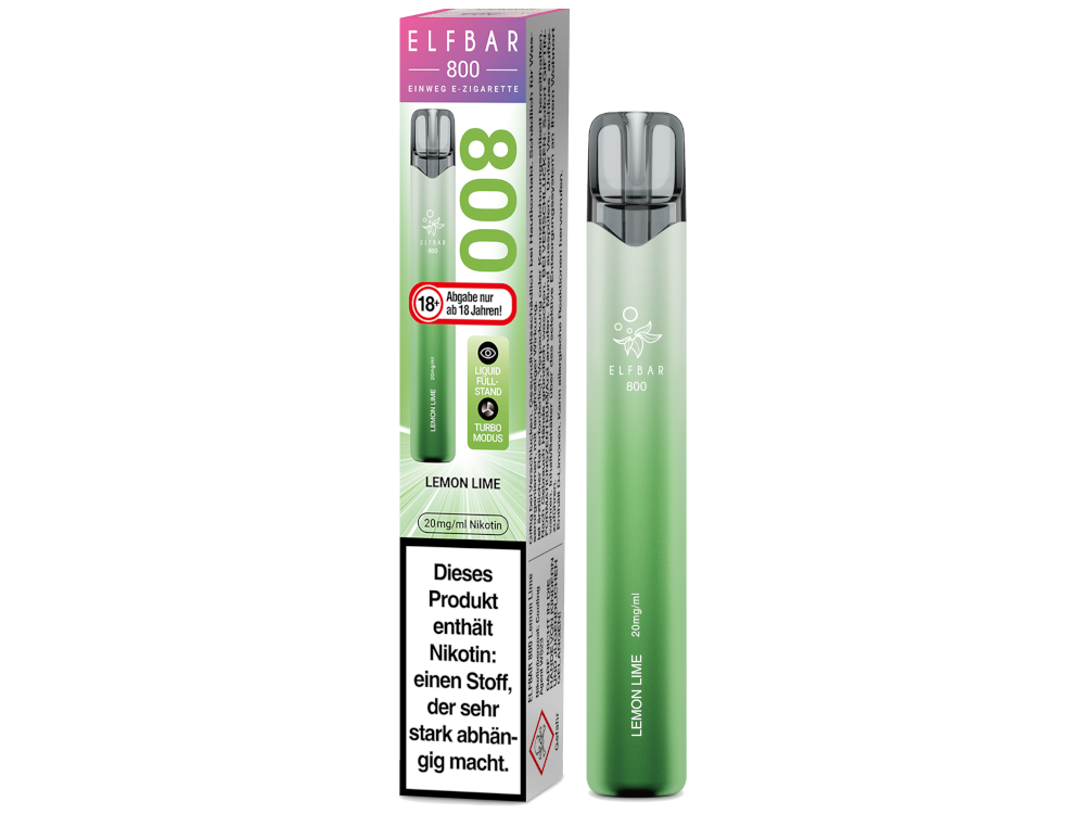 [IC-EBEWE820-LL] Elfbar 800 Einweg E-Zigarette - Lemon Lime - 20 mg/ml