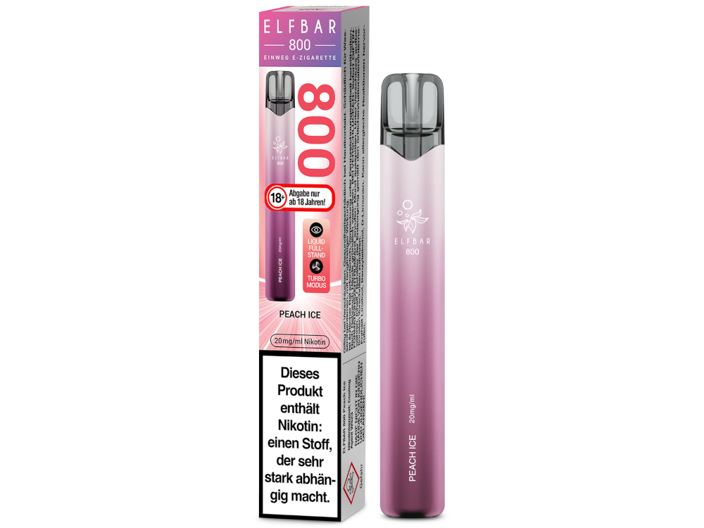 [IC-EBEWE820-PH] Elfbar 800 Einweg E-Zigarette - Peach Ice - 20 mg/ml