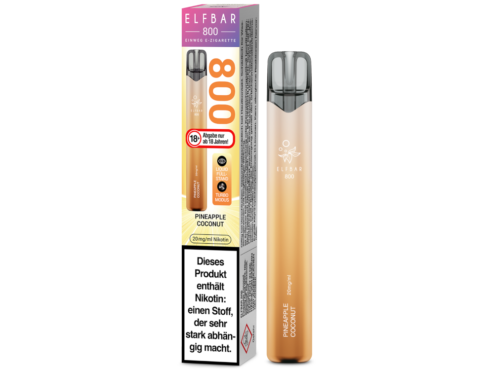 [IC-EBEWE820-PC] Elfbar 800 Einweg E-Zigarette - Pineapple Coconut - 20 mg/ml