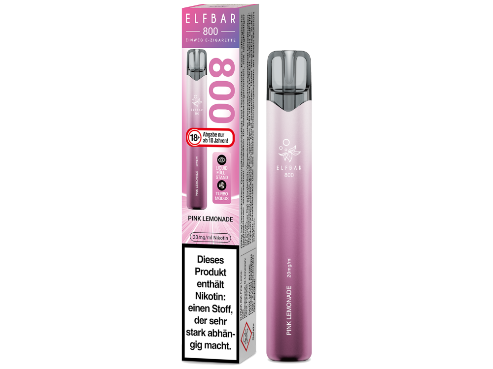 [IC-EBEWE820-PL] Elfbar 800 Einweg E-Zigarette - Pink Lemonade - 20 mg/ml