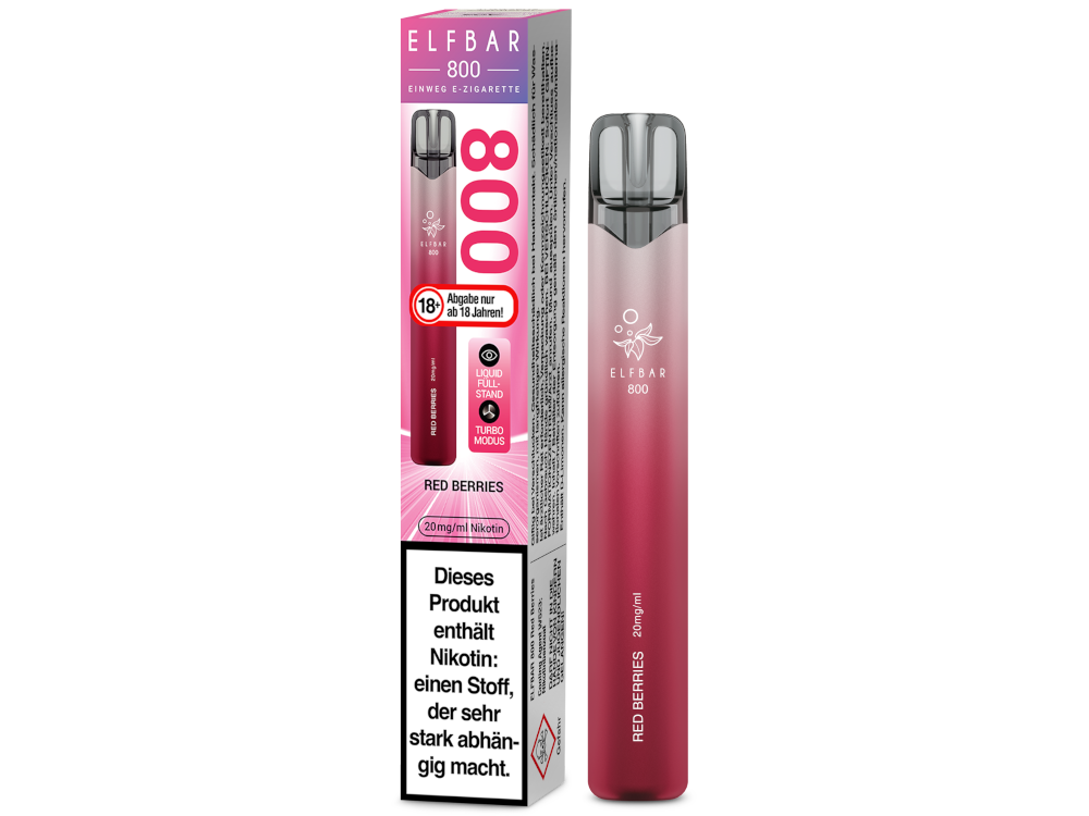 [IC-EBEWE820-RB] Elfbar 800 Einweg E-Zigarette - Red Berries - 20 mg/ml