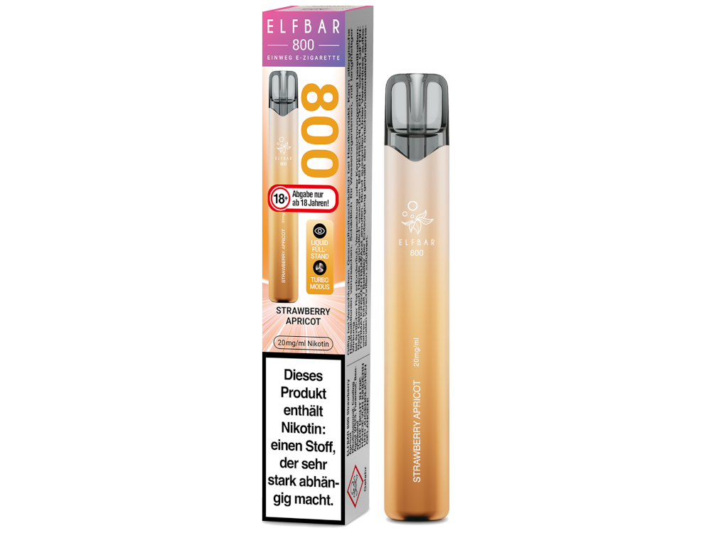 Elfbar 800 Einweg E-Zigarette - Strawberry Apricot - 20 mg/ml