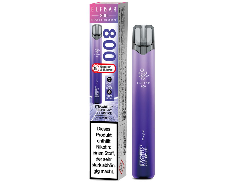 Elfbar 800 Einweg E-Zigarette - Strawberry Raspberry Cherry Ice - 20 mg/ml