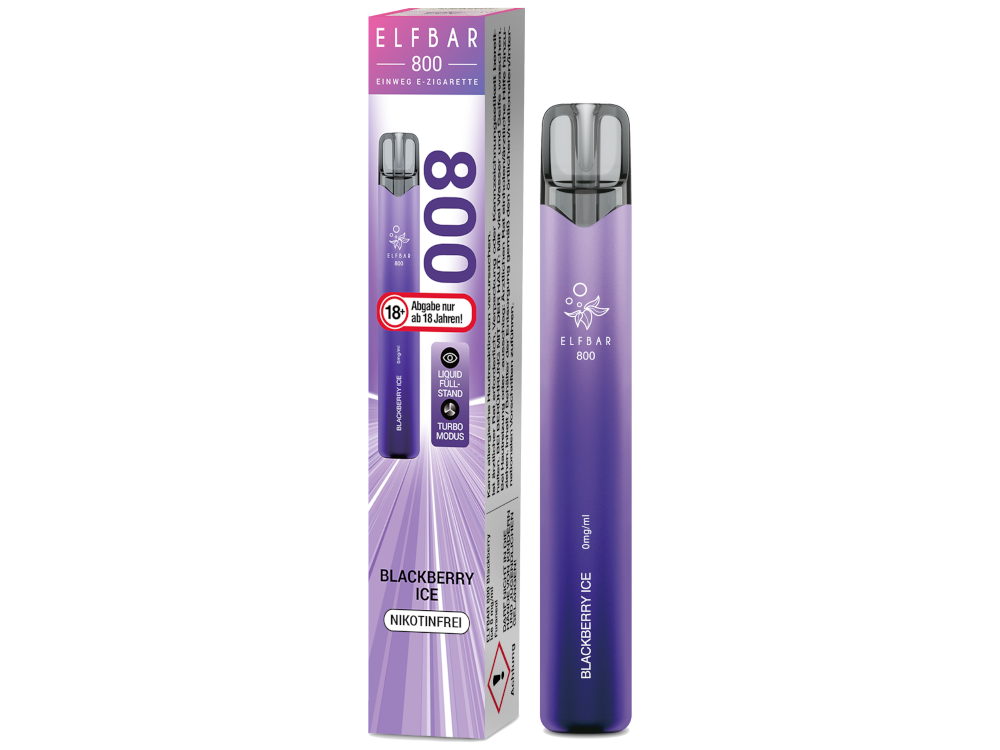 [IC-EBEWE80-BI] Elfbar 800 Einweg E-Zigarette - Blackberry Ice - 0 mg/ml
