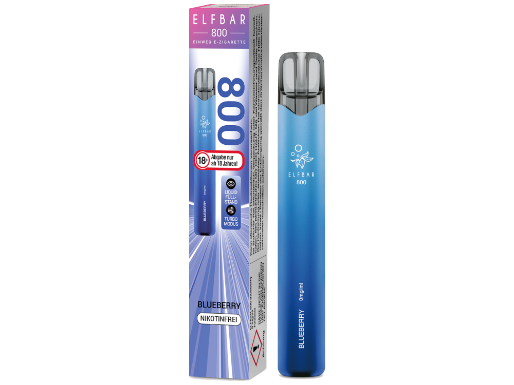 [IC-EBEWE80-BB] Elfbar 800 Einweg E-Zigarette - Blueberry - 0 mg/ml