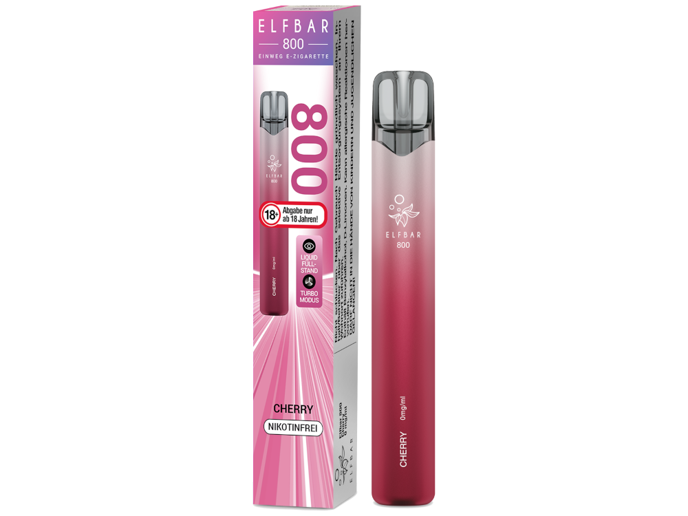 Elfbar 800 Einweg E-Zigarette - Cherry - 0 mg/ml