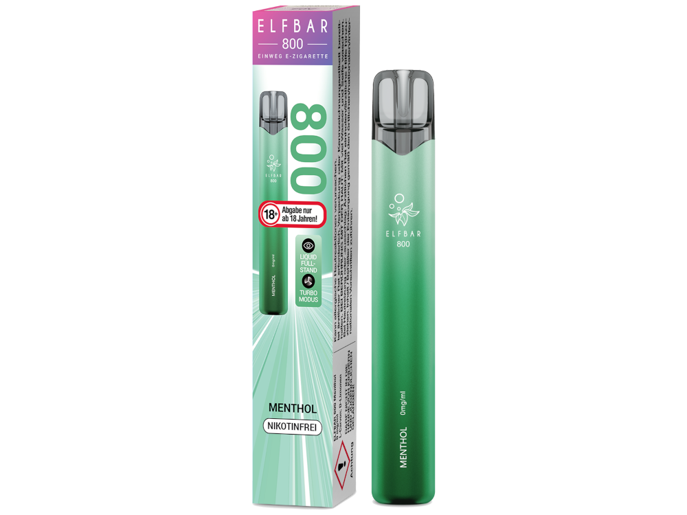 [IC-EBEWE80-MT] Elfbar 800 Einweg E-Zigarette - Menthol - 0 mg/ml