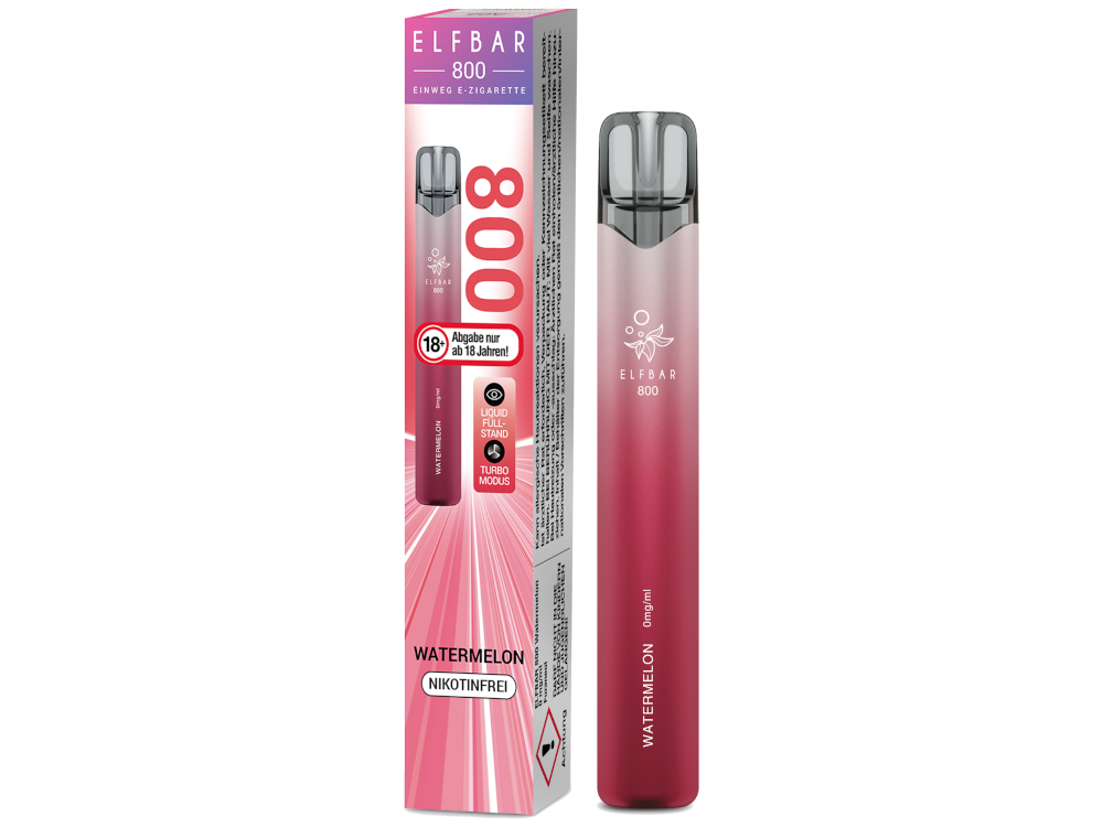 [IC-EBEWE80-WM] Elfbar 800 Einweg E-Zigarette - Watermelon - 0 mg/ml