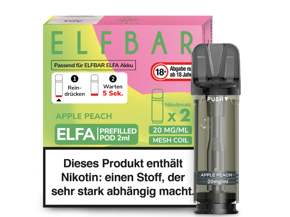 Elfbar Elfa Pod - Apple Peach - 20 mg/ml (2 Stück)