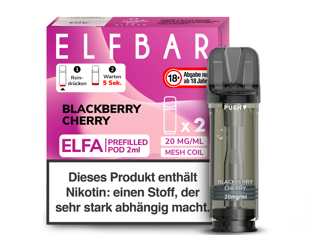 [IC-EBEWEP-60] Elfbar Elfa Pod - Blackberry Cherry - 20 mg/ml (2 Stück)