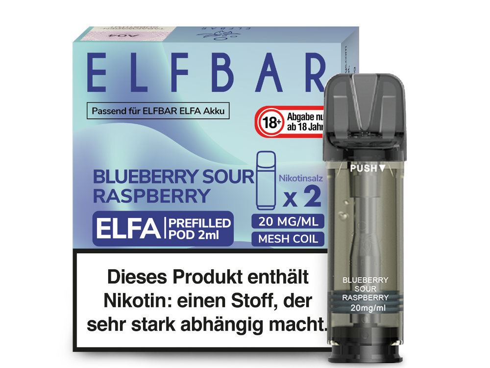 [IC-EBEWEP-68] Elfbar Elfa Pod - Blueberry Sour Raspberry - 20 mg/ml (2 Stück)