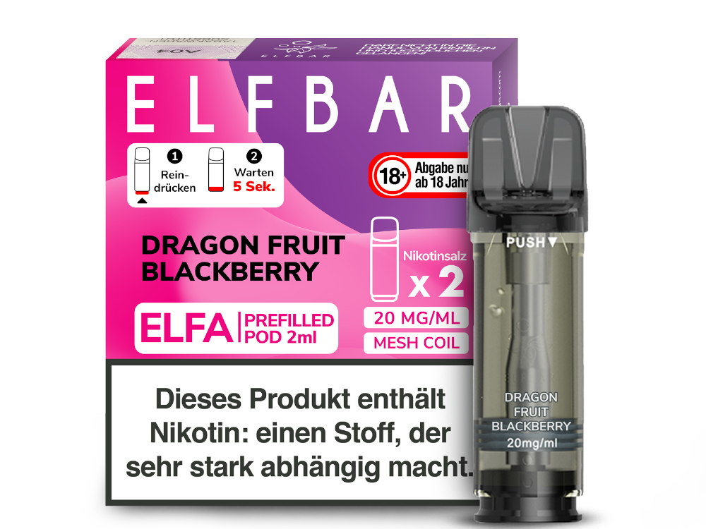 [IC-EBEWEP-95] Elfbar Elfa Pod - Dragon Fruit Blackberry - 20 mg/ml (2 Stück)