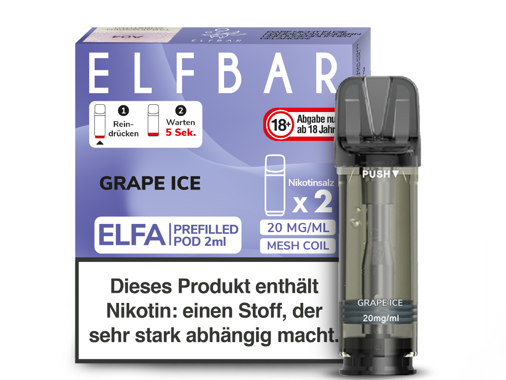Elfbar Elfa Pod - Grape Ice - 20 mg/ml (2 Stück)