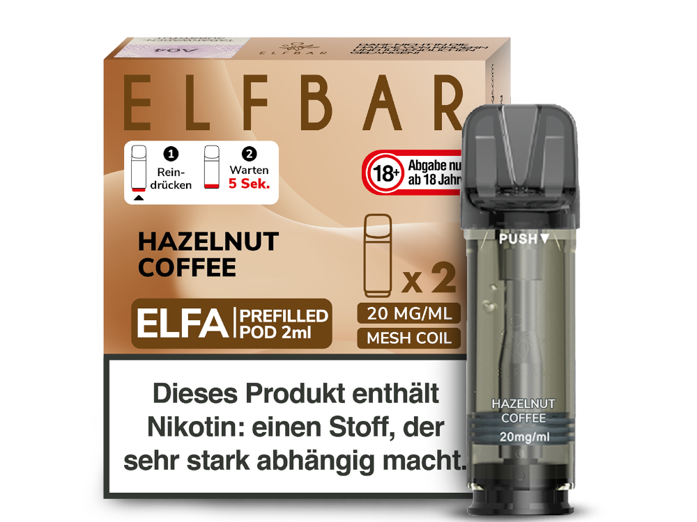 [IC-EBEWEP-63] Elfbar Elfa Pod - Hazelnut Coffee - 20 mg/ml (2 Stück)