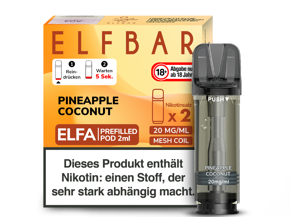 [IC-EBEWEP-94] Elfbar Elfa Pod - Pineapple Coconut - 20 mg/ml (2 Stück)