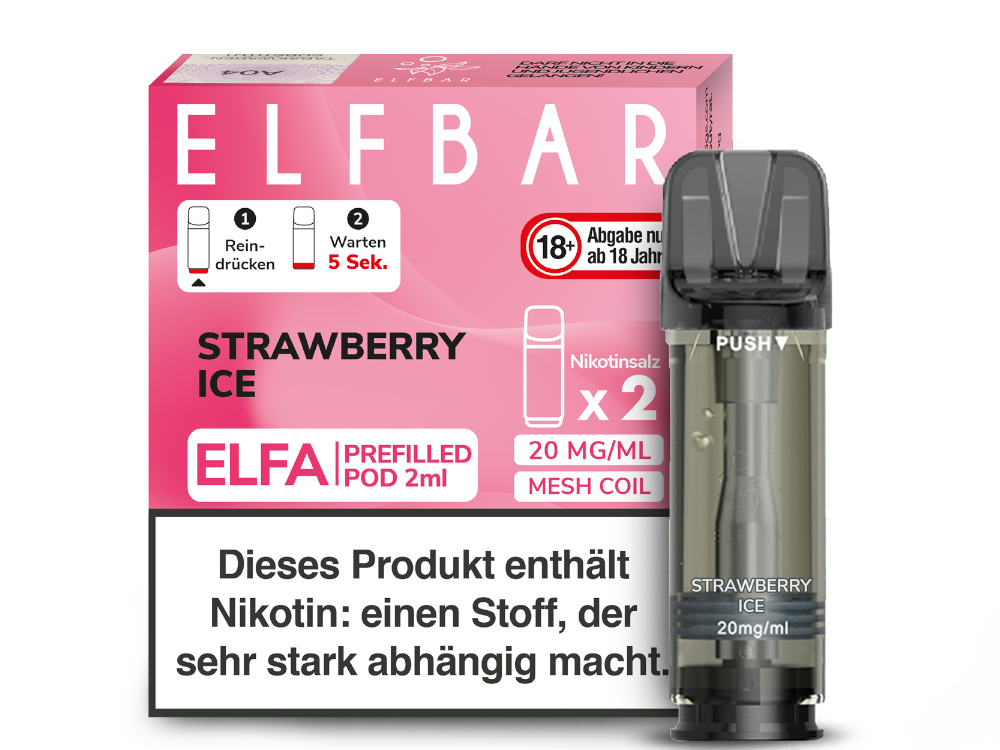 [IC-EBEWEP-55] Elfbar Elfa Pod - Strawberry Ice - 20 mg/ml (2 Stück)