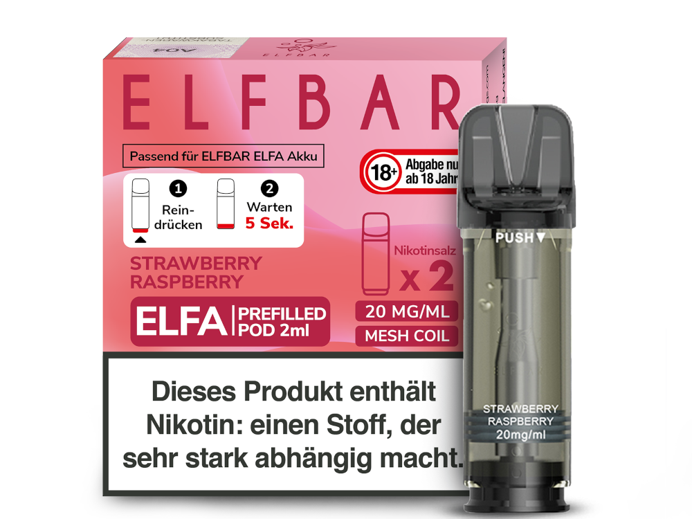 Elfbar Elfa Pod - Strawberry Raspberry - 20 mg/ml (2 Stück)