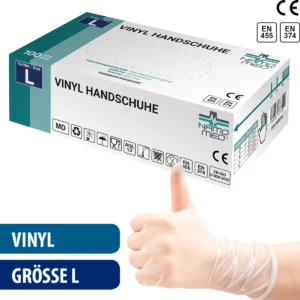 [LL-G52748-L] Vinyl-Medical “L” Handschuhe, 100 St./Box, transparent