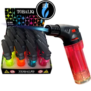 TOBALIQ Jet-Feuerzeug Brenner “X2 DIX”Transparent