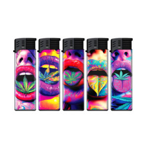 TOBALIQ Jet Feuerzeug 3D Metallic Motiv BLUNT KISS