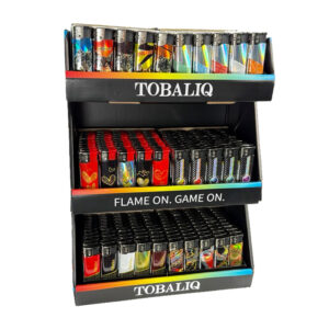 [LL-P9018] TOBALIQ 300er 3D ALU Motive-Feuerzeug Mix Display