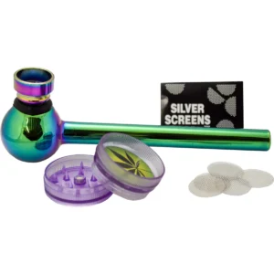 [LL-52714-02] Plastic Flow Pipe Set, Glaspfeife inkl. Grinder 12er Display
