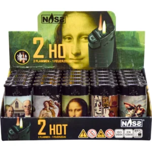 [LL-10869-03] Feuerzeug 2in1 “2 Hot Kunst” 25er Display