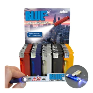 [LL-10040-7] Feuerzeug Blue² Rainbow, 30er Display