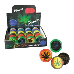 [LL-52597] MiniMag Kompakt-Grinder mit Cannabisblatt, 48er Display
