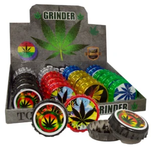 [LL-52166-01] Bottle Cap” Grinder mit Deckel-Designs, 24er Display
