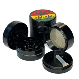 [LL-52682] Black-Leaf Metall-Grinder 4-teilig, 4cm, 12er Display