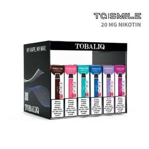 TOBALIQ E-Shisha TQ Smile 20 mg – 36 Stück im Acryl-Display