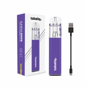 [LL-E41597-5] TOBALIQ Vape V1, 4000 Puffs – Purple, inkl. USB-Ladekabel