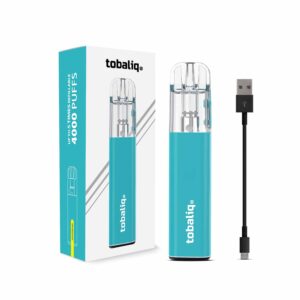 [LL-E41592] TOBALIQ Vape V1, 4000 Puffs – Blau, inkl. USB-Ladekabel