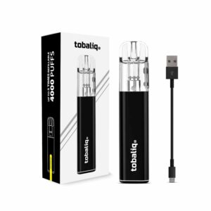 [LL-E41591] TOBALIQ Vape V1, 4000 Puffs – Black, inkl. USB-Ladekabel