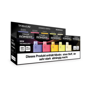 [LL-E41500] TOBALIQ RomixQ – 20mg Nikotin, 600 Puffs – 20er Mix-Display