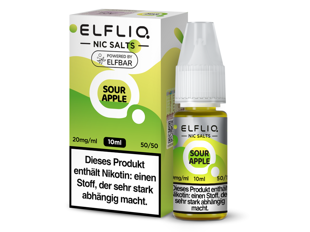 [IC-EQNSL10SA-20MG] ELFLIQ - Sour Apple - Nikotinsalz Liquid - 20 mg/ml